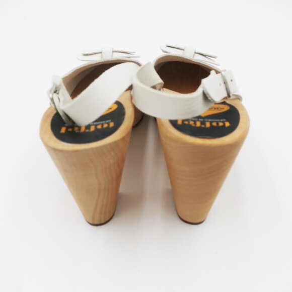 RARE Swedish Hasbeens Mimmi Heeled Slingback Sandal White EU 40/9 M - Picture 11 of 16